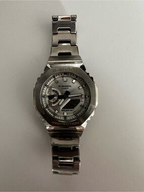 G-Shock Silver Stainless Steel Analog-Digital Watch